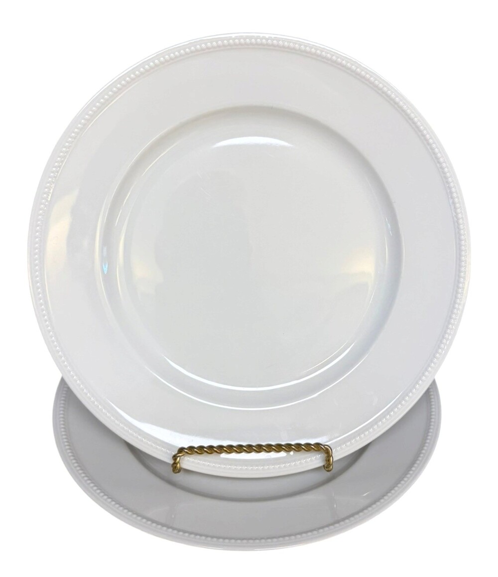 Kaiser KA12 White Beaded Edge Dinner Plates 10.5" Set of 2 West Germany